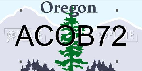 ACOB72 Oregon License Plate