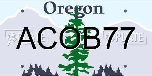 ACOB77 Oregon License Plate