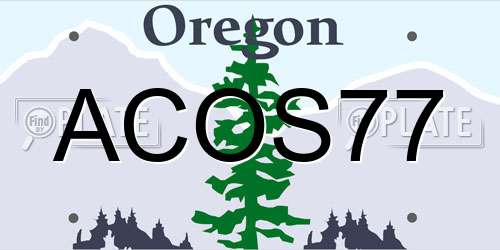 ACOS77 Oregon License Plate