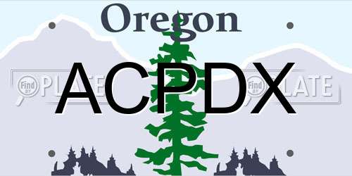 ACPDX Oregon License Plate
