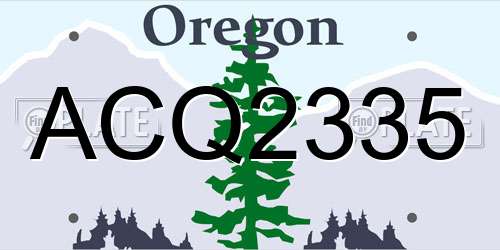 ACQ2335 Oregon License Plate