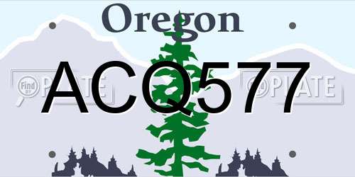 ACQ577 Oregon License Plate