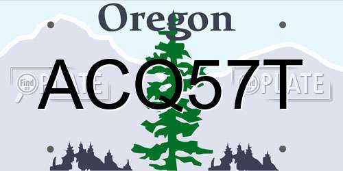ACQ57T Oregon License Plate