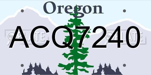 ACQ7240 Oregon License Plate