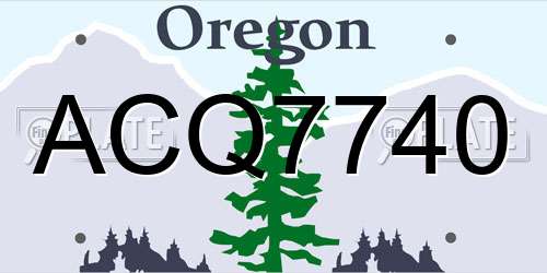 ACQ7740 Oregon License Plate
