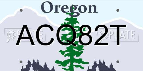 ACQ82T Oregon License Plate