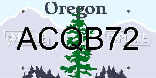 ACQB72 Oregon License Plate