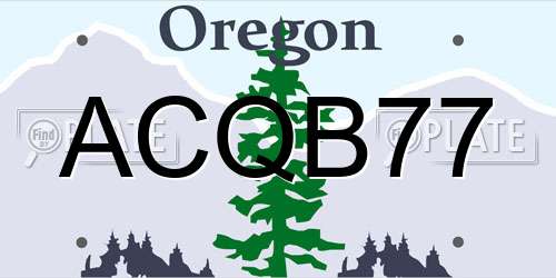 ACQB77 Oregon License Plate