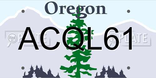 ACQL61 Oregon License Plate