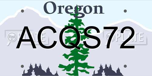 ACQS72 Oregon License Plate