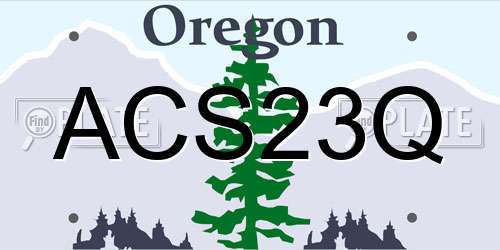 ACS23Q Oregon License Plate