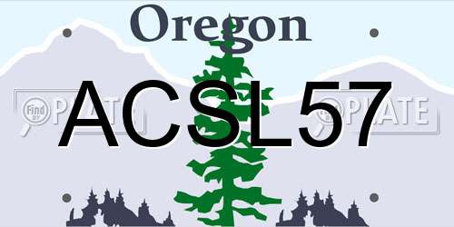 ACSL57 Oregon License Plate