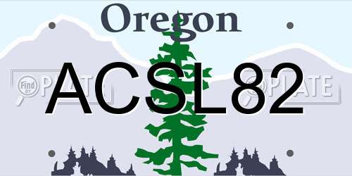 ACSL82 Oregon License Plate