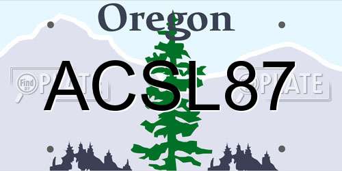 ACSL87 Oregon License Plate