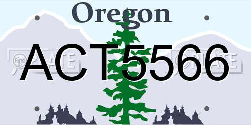 ACT5566 Oregon License Plate