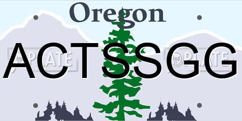 ACTSSGG Oregon License Plate