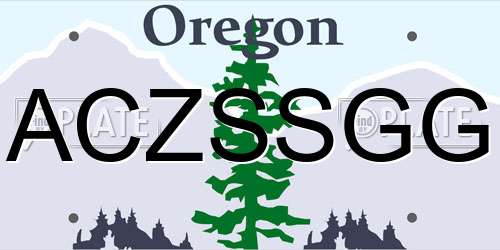 ACZSSGG Oregon License Plate