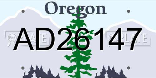 AD26147 Oregon License Plate
