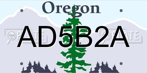 AD5B2A Oregon License Plate