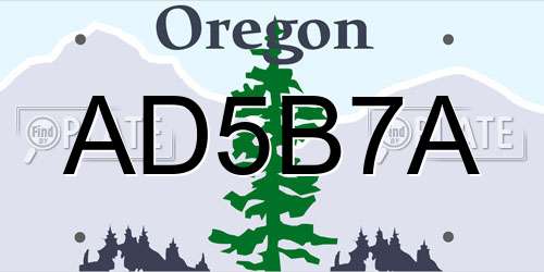 AD5B7A Oregon License Plate