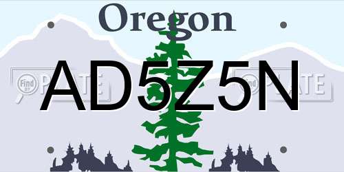 AD5Z5N Oregon License Plate