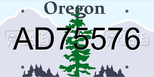 AD75576 Oregon License Plate