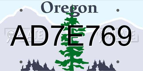 AD7E769 Oregon License Plate
