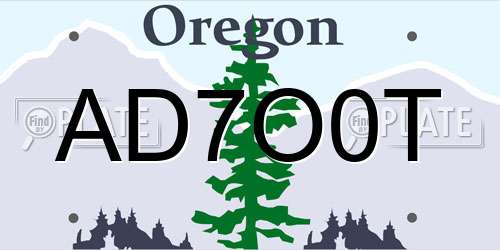 AD7O0T Oregon License Plate