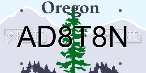 AD8T8N Oregon License Plate
