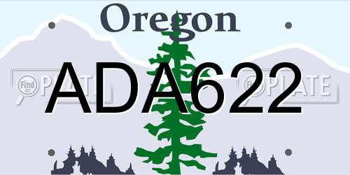 ADA622 Oregon License Plate
