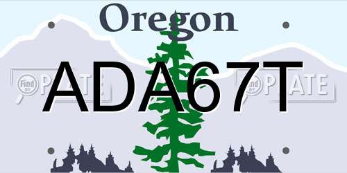 ADA67T Oregon License Plate