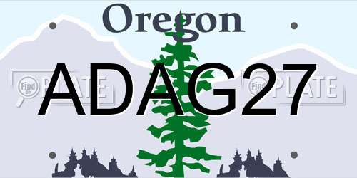 ADAG27 Oregon License Plate