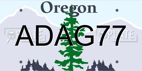 ADAG77 Oregon License Plate