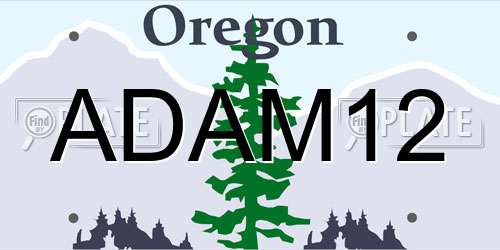 ADAM12 Oregon License Plate