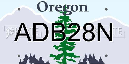 ADB28N Oregon License Plate