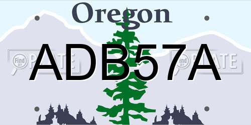 ADB57A Oregon License Plate