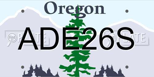 ADE26S Oregon License Plate