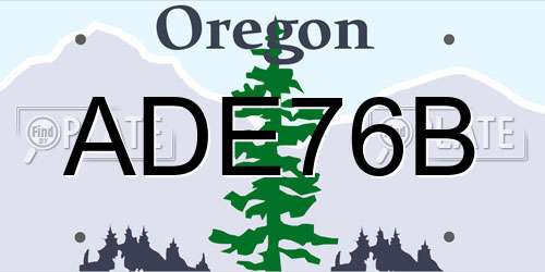 ADE76B Oregon License Plate