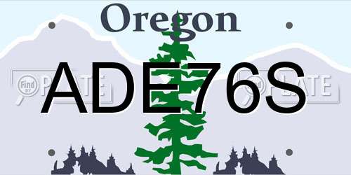 ADE76S Oregon License Plate