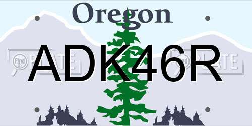 ADK46R Oregon License Plate