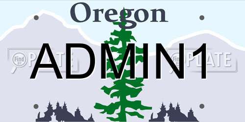 ADMIN1 Oregon License Plate