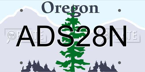 ADS28N Oregon License Plate