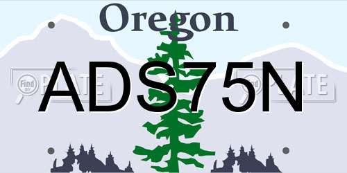 ADS75N Oregon License Plate