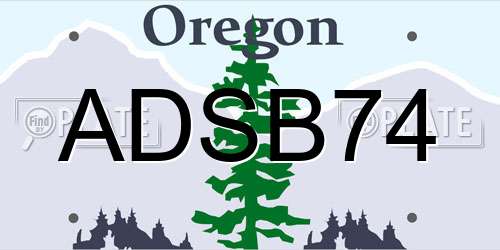 ADSB74 Oregon License Plate