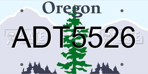 ADT5526 Oregon License Plate