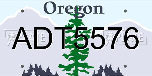 ADT5576 Oregon License Plate