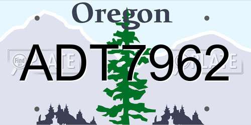 ADT7962 Oregon License Plate