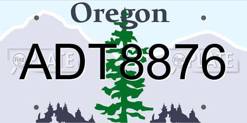 ADT8876 Oregon License Plate