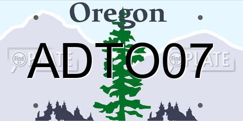 ADTO07 Oregon License Plate