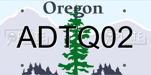 ADTQ02 Oregon License Plate